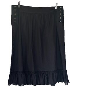 J Crew Skirt Black 12 High Waist Side Buttons Ruffled Whimsigoth Dark Fairy Y2K